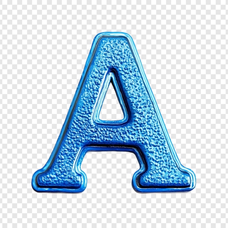 PSD Gratis metallic blue letter a a bold textured alphabet