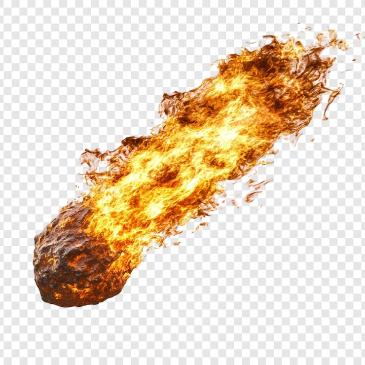 PSD gratuito meteoroide di fuoco che arde attraverso il vuoto