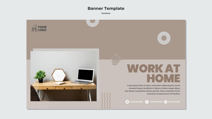 Gratis PSD meubels concept sjabloon voor spandoek