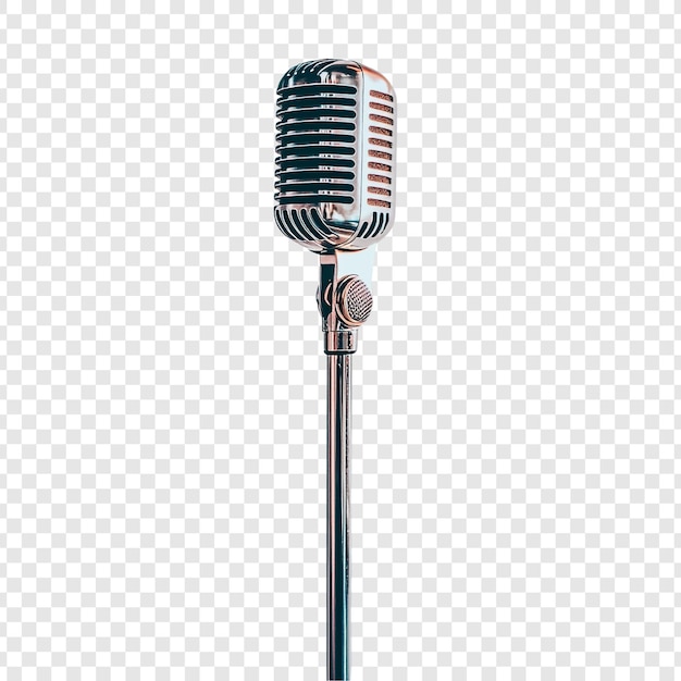 Micrófono vintage en el soporte Un estudio de grabación clásico esencial