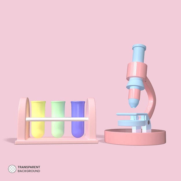 Microscoop pictogram geïsoleerd 3d render illustratie