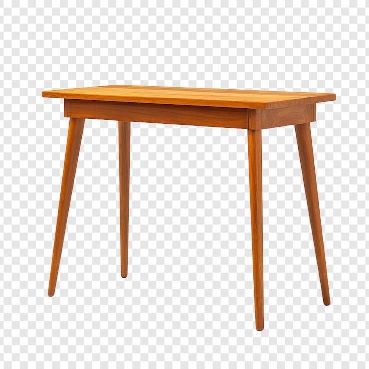 Gratis PSD mid-century moderne houten tafel elegant ontwerp voor thuis of kantoor