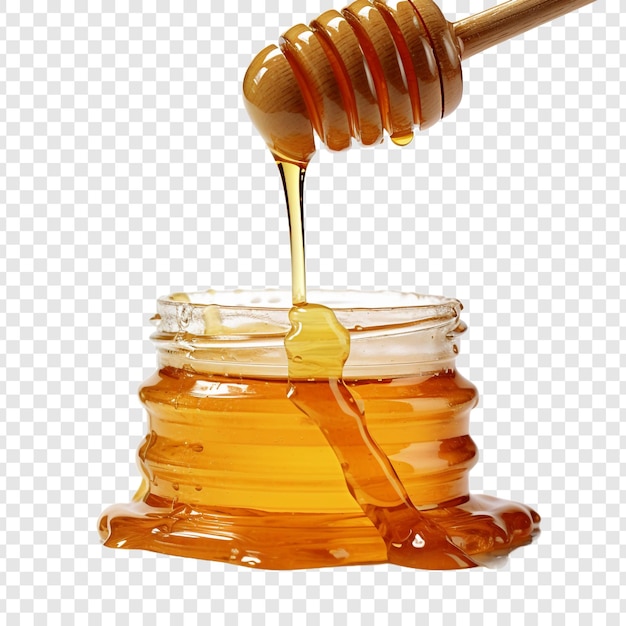 La miel aislada sobre un fondo transparente
