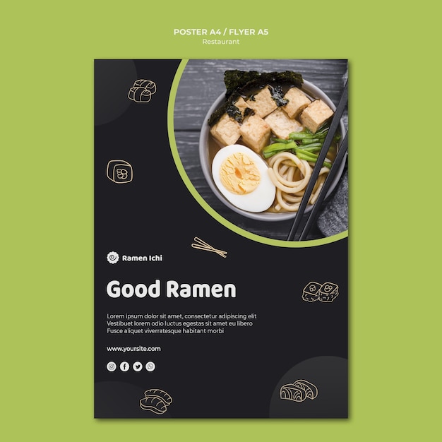 Miglior modello di poster ristorante ramen