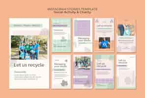 Gratis PSD milieu-activiteit en zero waste instagram verhalencollectie