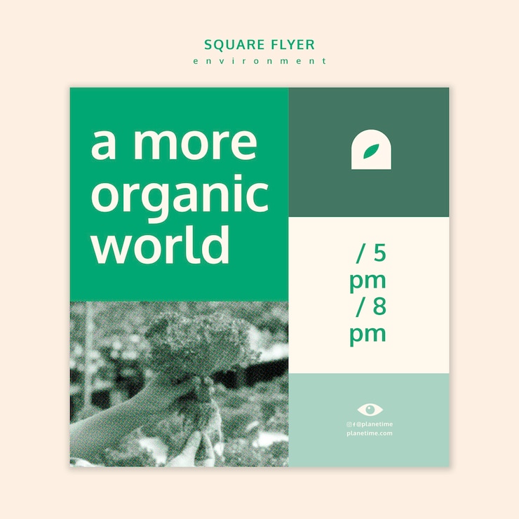 Gratis PSD milieu vierkante flyer concept sjabloon