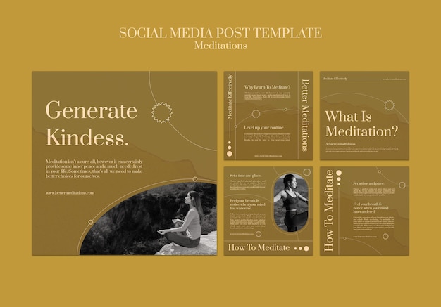 Gratis PSD mindfulness concept social media bericht