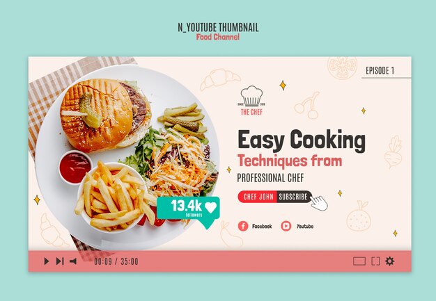Miniatura del canal de comida de YouTube