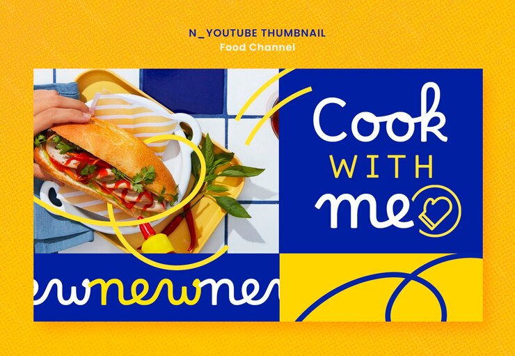 PSD gratuito miniatura del canale alimentare di youtube