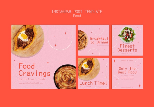 Gratis PSD minimale food festival instagram posts-sjabloon