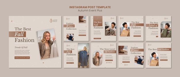 Gratis PSD minimale herfst mode-evenement instagram post