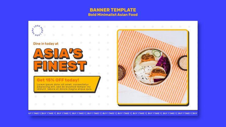 PSD Gratis minimalist asian food banner template