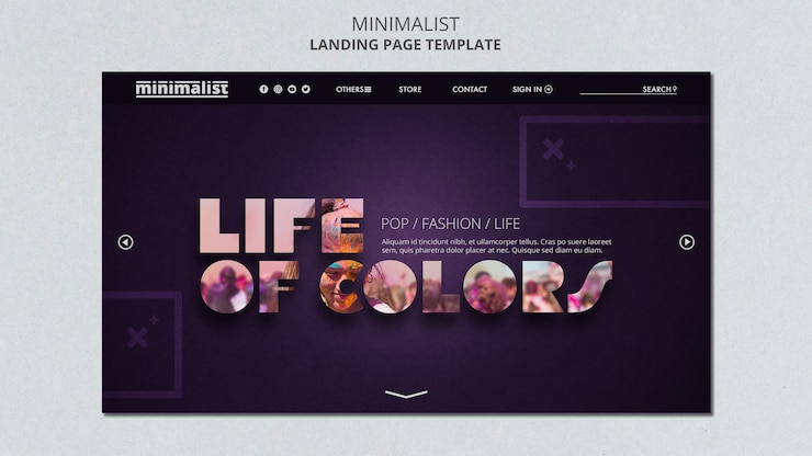 PSD Gratis minimalist landing page template