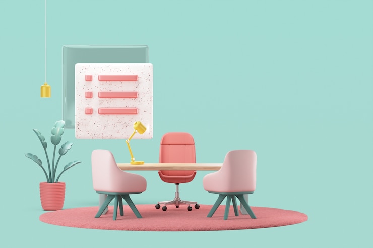 PSD Gratis minimalist office workspace