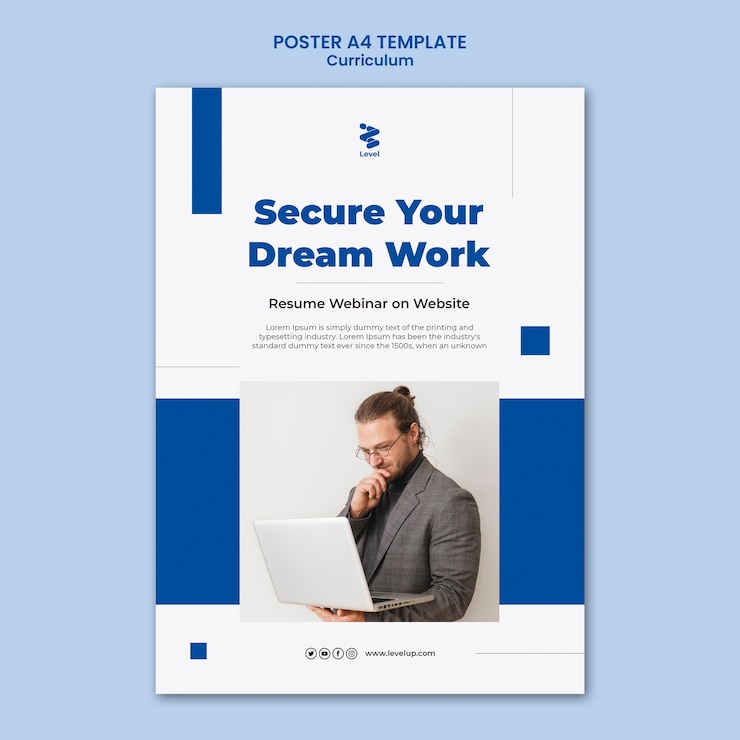 Gratis PSD minimalistisch curriculum postersjabloon