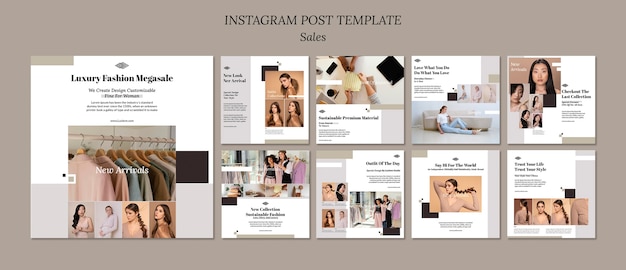 Gratis PSD minimalistische sales instagram posts