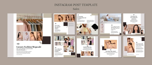 Gratis PSD minimalistische sales instagram posts