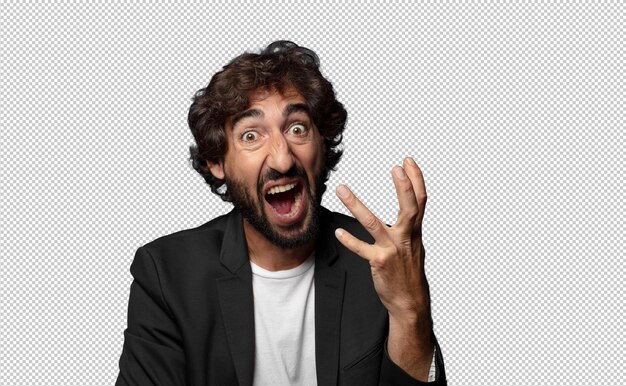 mirando enojado molesto y frustrado gritando wtf o lo que está mal con usted