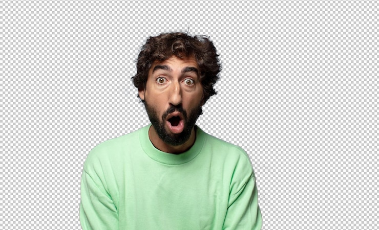 PSD gratuito mirando muy sorprendido o sorprendido mirando con la boca abierta diciendo wow