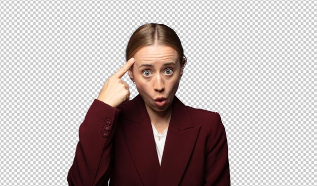 mirando sorprendido boquiabierto sorprendido al darse cuenta de una nueva idea o concepto de pensamiento