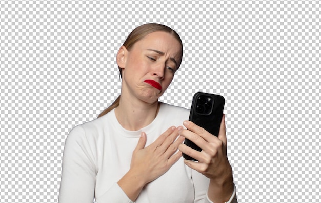 mirando triste herido y con el corazón roto sosteniendo ambas manos cerca del corazón llorando y sintiéndose deprimido