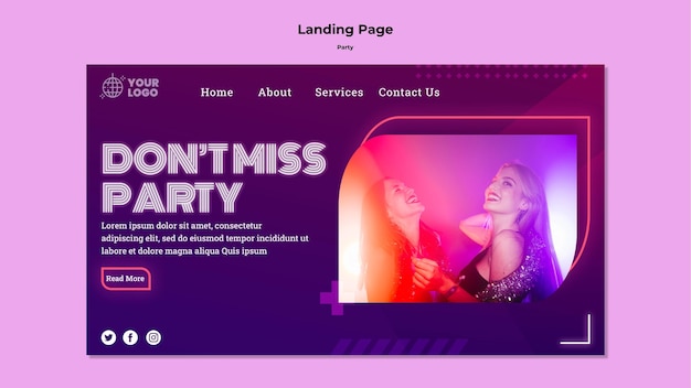 Gratis PSD mis de feestlandingspagina niet