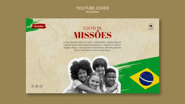 Gratis PSD missiedienst youtube cover sjabloon