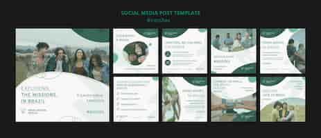 Gratis PSD missoes instagram post sjabloon set