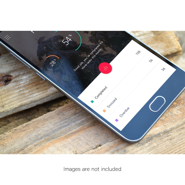 Gratis PSD mobiele telefoon op houtmock up
