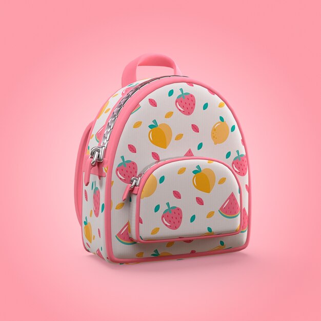Una mochila rosa y amarilla
