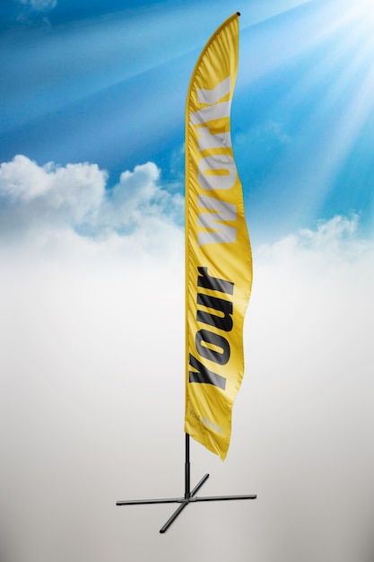 PSD gratuito mock up de bandera amarilla