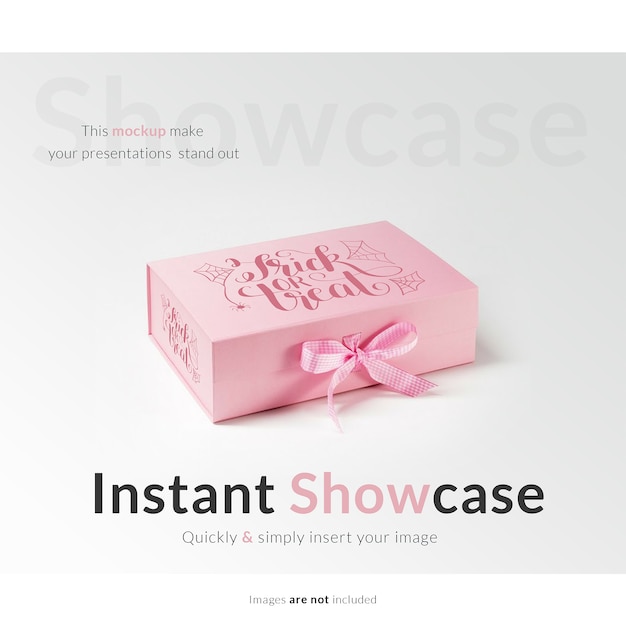 PSD gratuito mock up de caja de regalo rosa