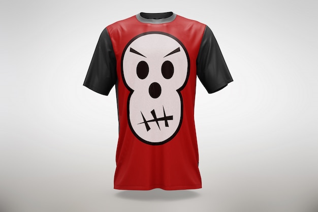 PSD gratuito mock up de camiseta roja