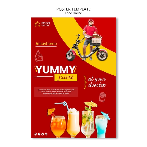Mock-up di poster di concetto online di cibo