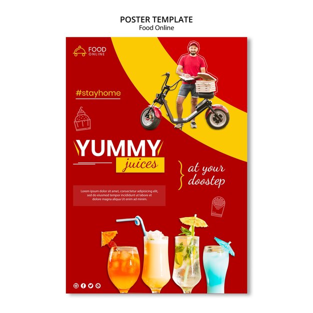 Mock-up di poster di concetto online di cibo