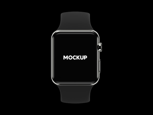 Mock up con diseño de smartwatch sobre fondo negro