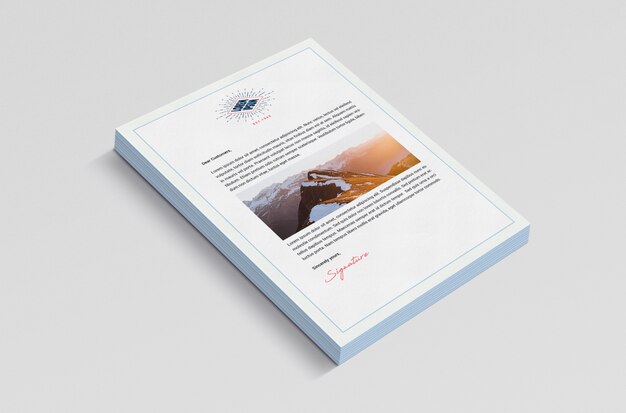 Mock up de documento de negocios