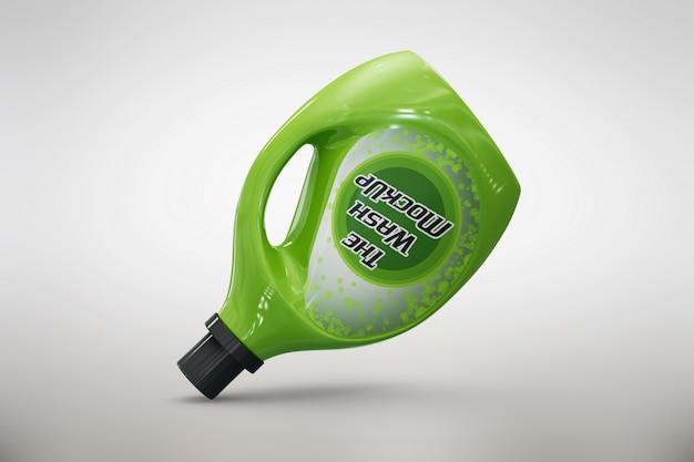 Mock up de envase verde de detergente