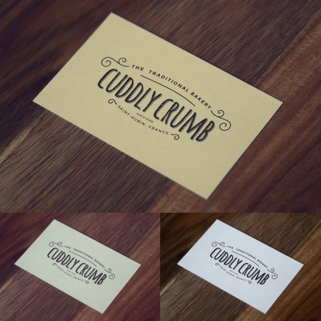 PSD Gratis mock up kartu nama vintage