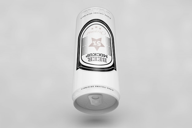 PSD gratuito mock up de lata de cerveza vista superior