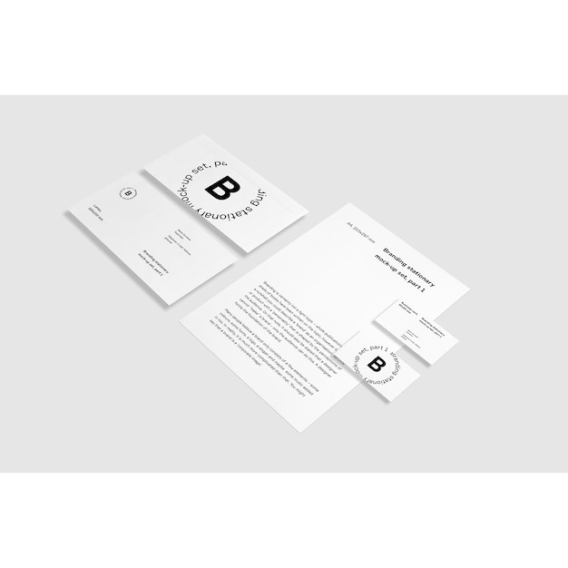 PSD gratuito mock up de papelería de negocios blanca