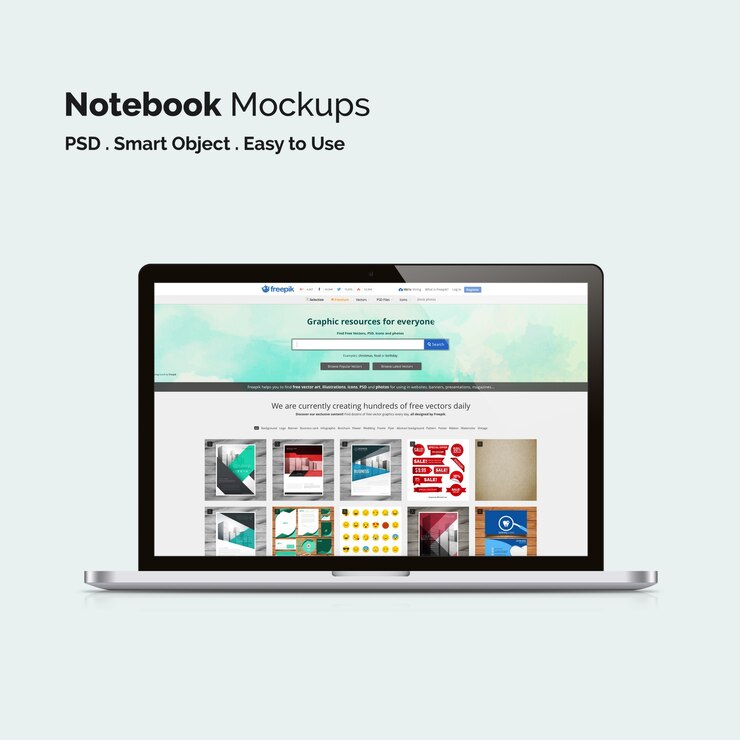 PSD gratuito mock up de portátil