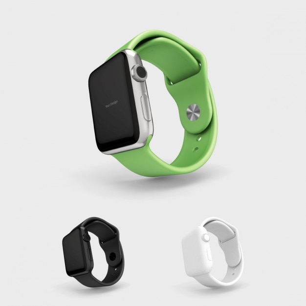 PSD gratuito mock up de smartwatch con correa verde