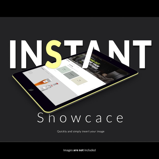 PSD gratuito mock up de tableta sobre fondo oscuro
