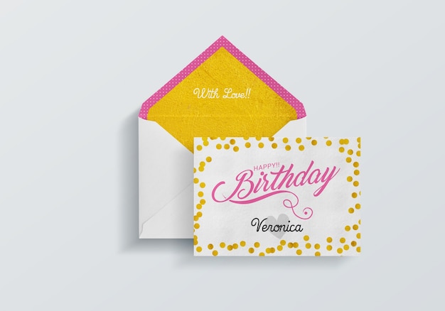 PSD gratuito mock up de tarjeta de cumpleaños