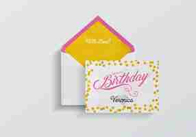 PSD gratuito mock up de tarjeta de cumpleaños