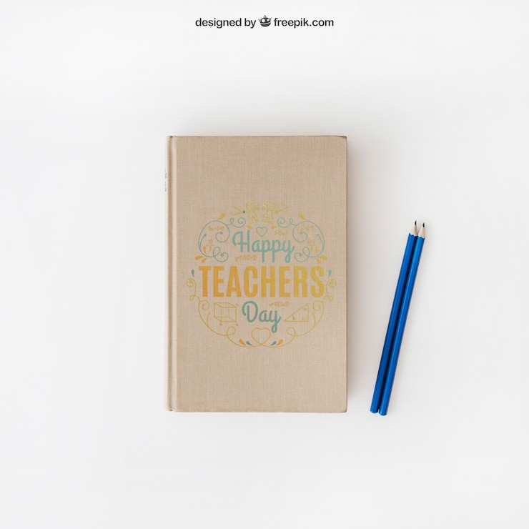 Gratis PSD mock-up van de dag van de leraren