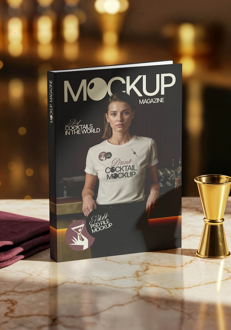 Gratis PSD mock-up van het cocktail uur