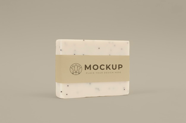 Mock-up voor biologische zeep met papieren label