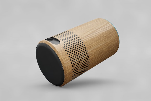 Mockup de altavoz en forma de cilindro